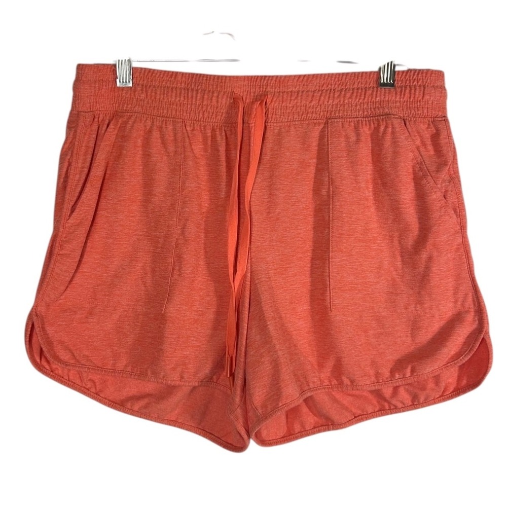 Athletic Works Womens Orange Heather Knit Dolphin Shorts Size M 8-10